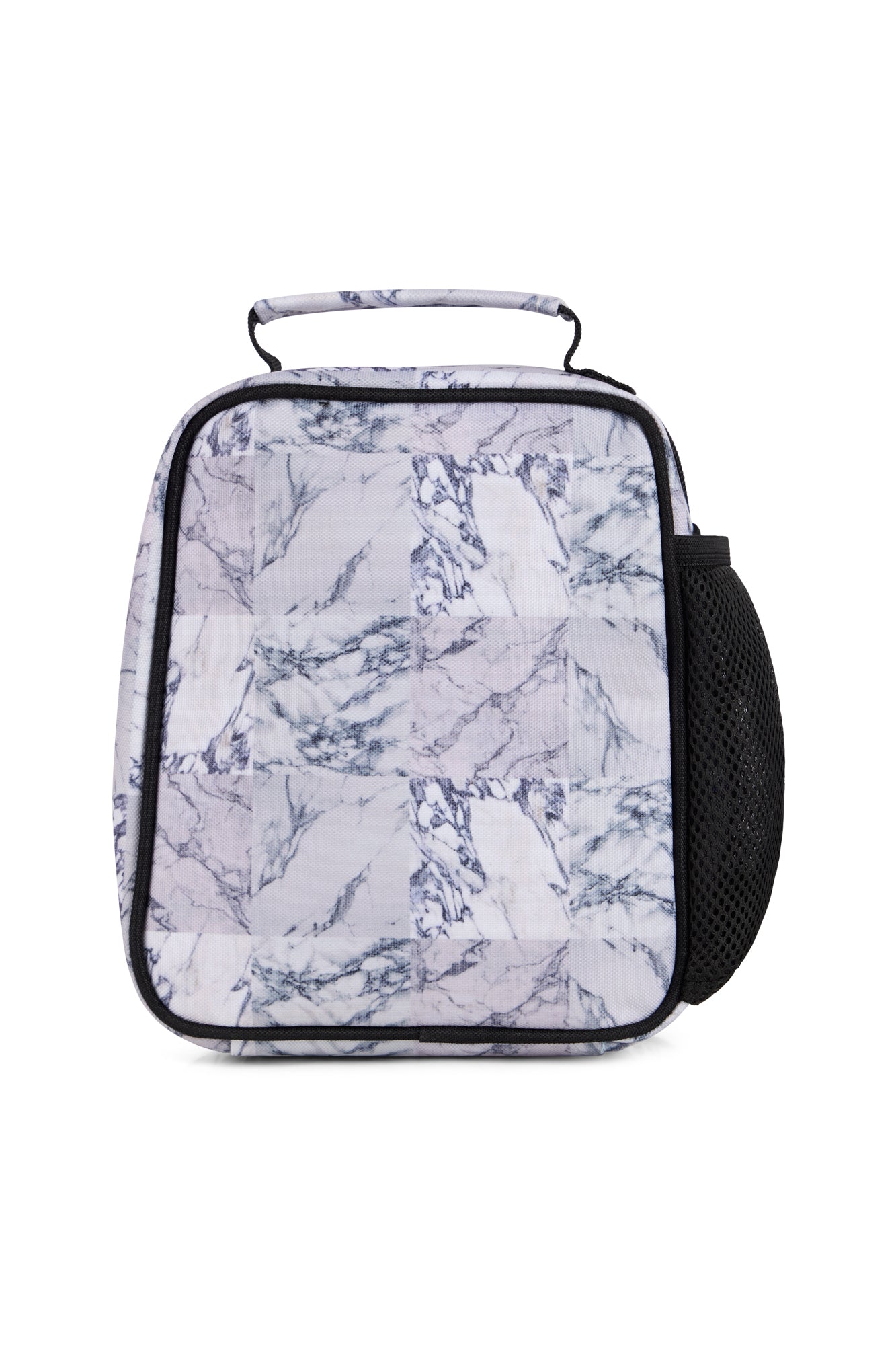 Hype Unisex White Mixed Marble Lunch Bag