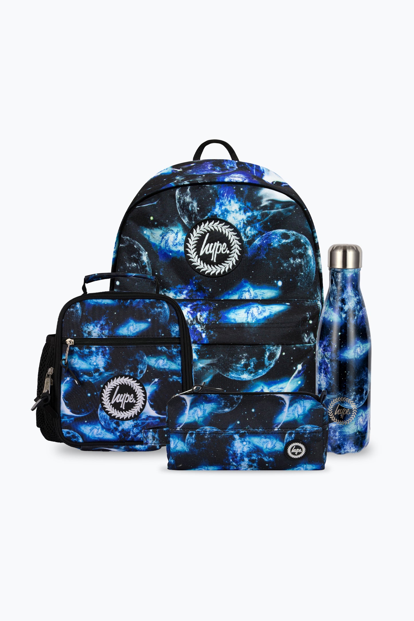 Hype Unisex Blue Moons Backpack, Lunch Bag, Bottle & Pencil Case Bundle