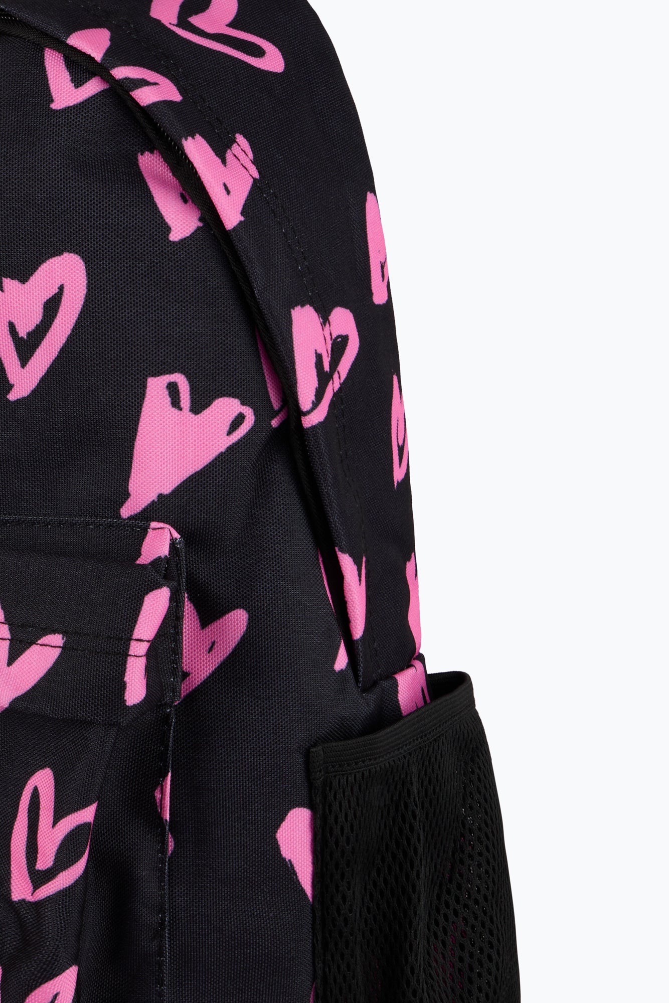 Hype Unisex Black/Pink Scribble Hearts Backpack