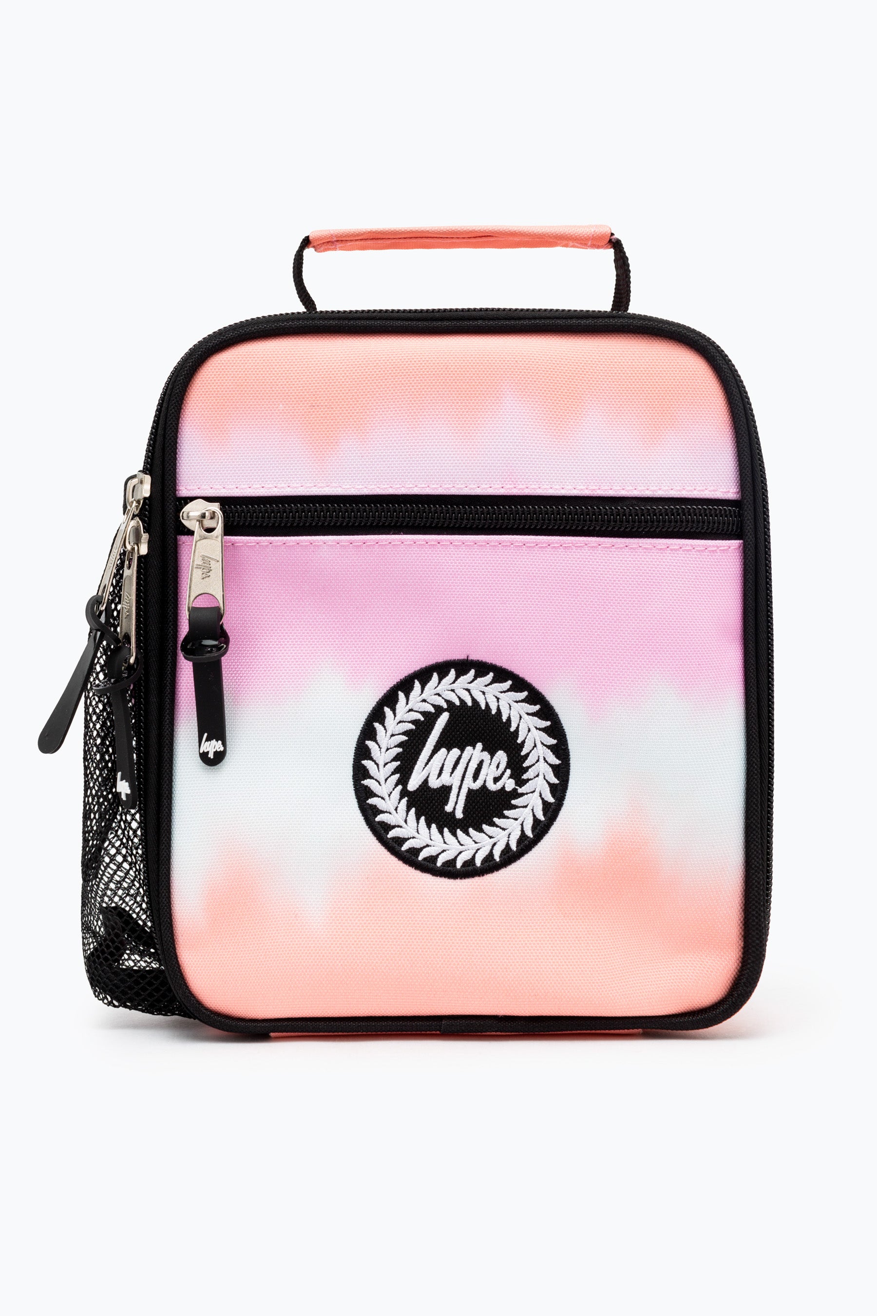 Pranzo Box Hype Unisex - Modello Scribble Heart Pink Crest, Portapranzo Con Zip Metallica E Scomparto Per Bottiglia