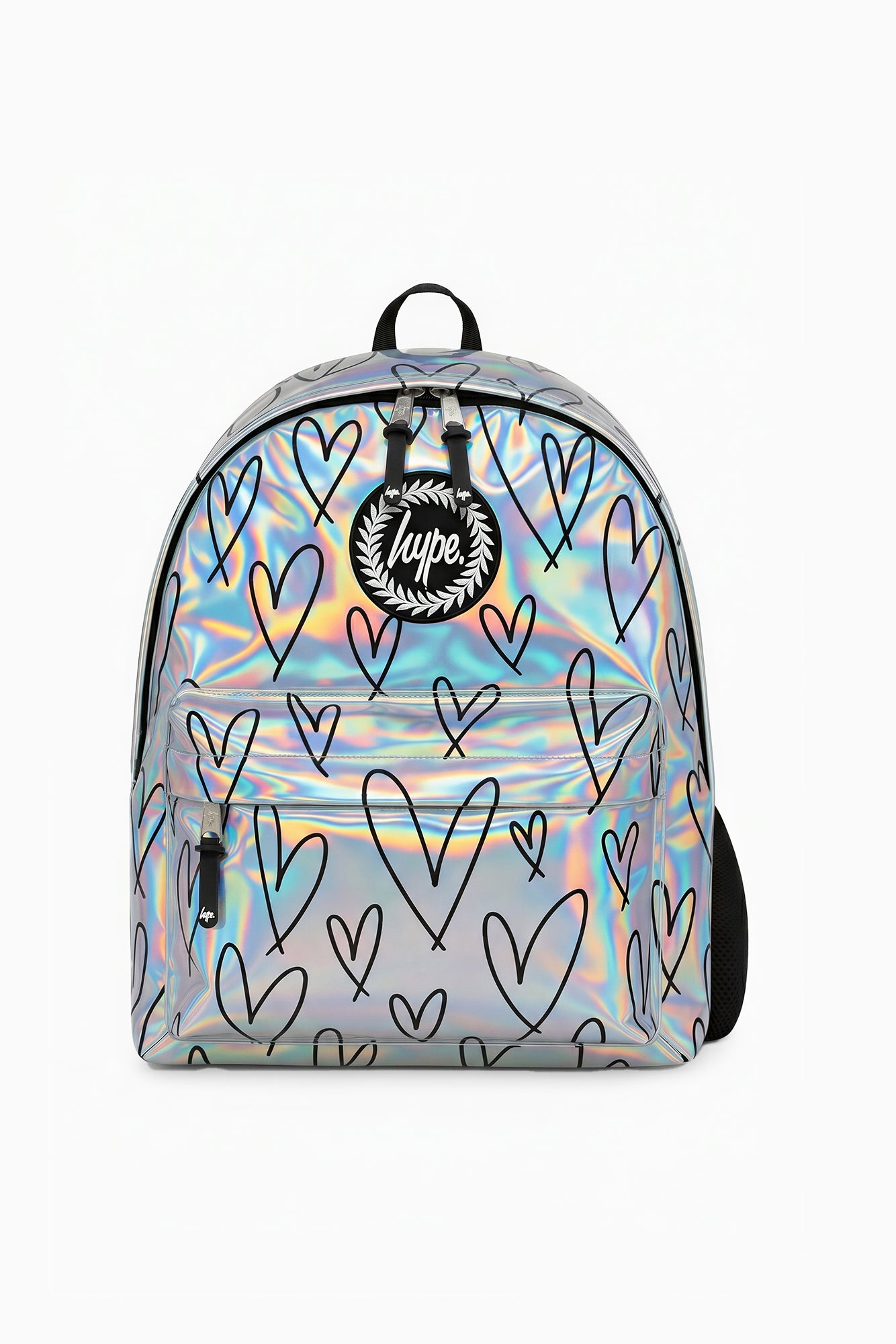 Hype Girls Holographic Glitter Scribble Hearts Backpack