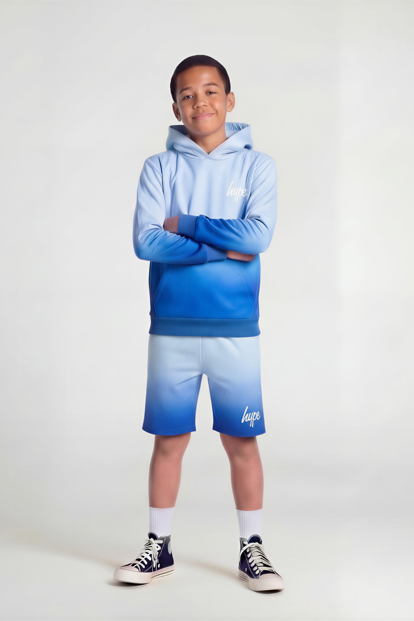 Hype Boys Blue Fade Hoodie