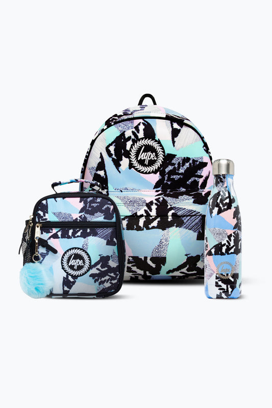 Hype Girls Multicoloured Pastel Abstract Backpack, Lunchbag & Bottle Bundle