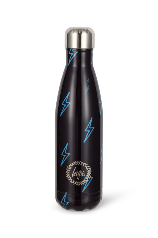 Hype Unisex Black Blue Lightning Thermal Water Bottle