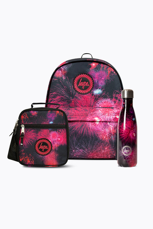 Hype Girls Pink Fireworks Backpack, Lunchbag & Bottle Bundle