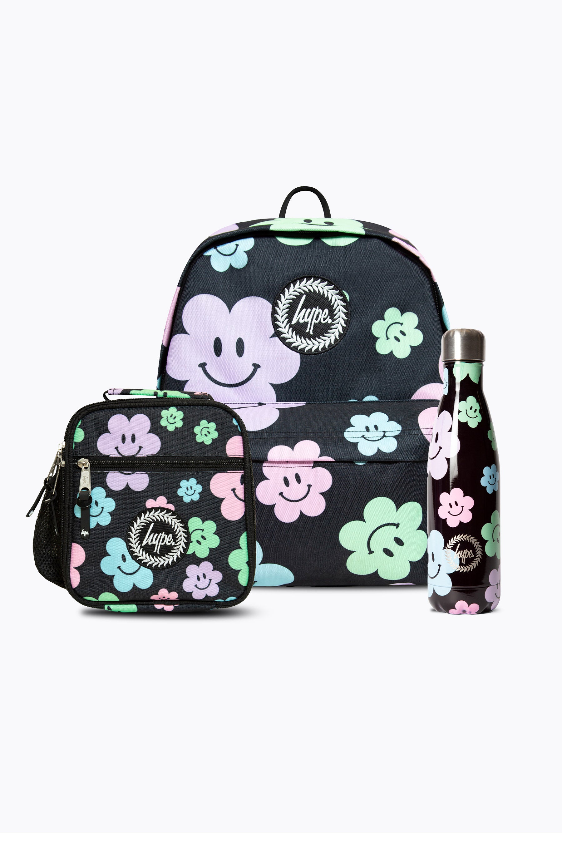 Happy Flowers Backpack Lunch Bag & Bottle Bundle