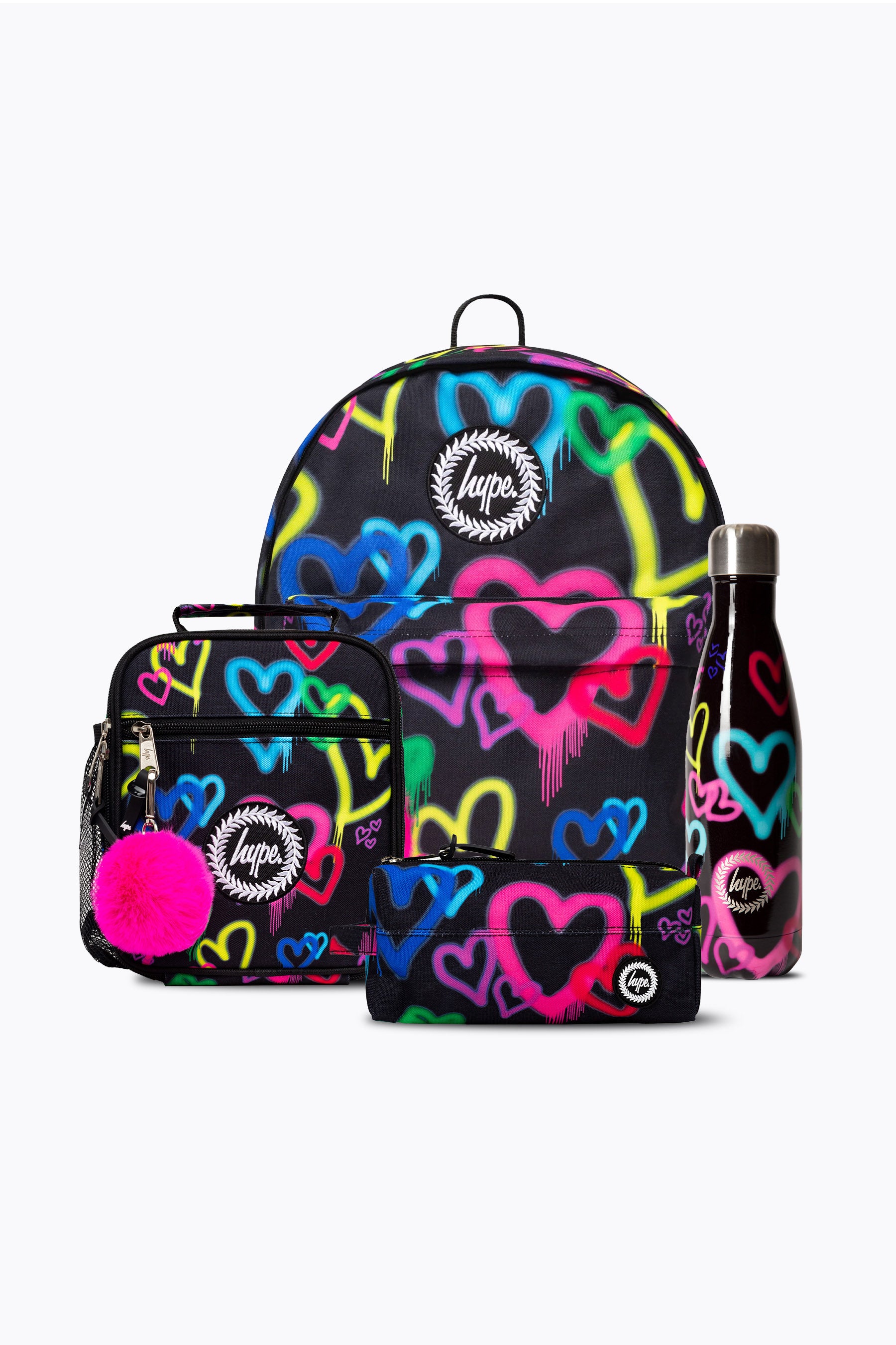 Graffiti Hearts Lunchbag Pencil Case & Bottle Bundle