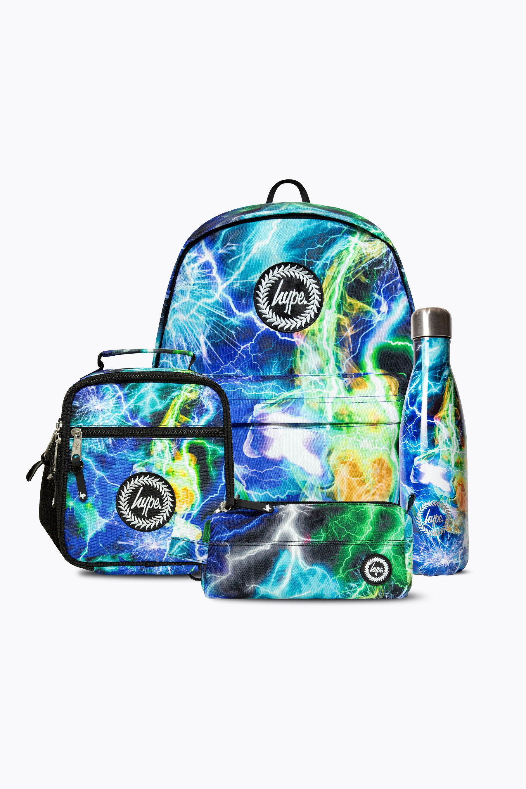 Lightning Storm Backpack Lunchbag Pencil Case & Bottle Bundle