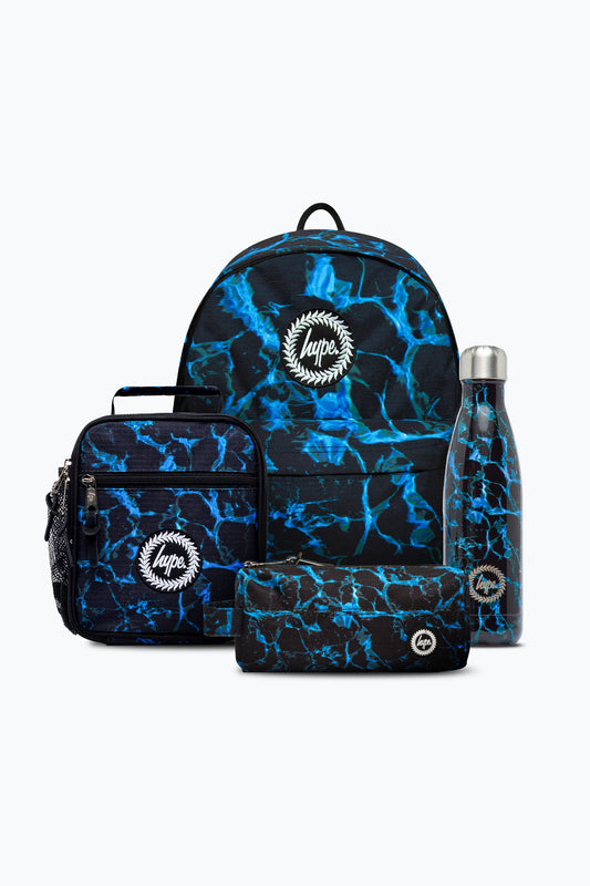 Hype Boys Blue X-Ray Pool Backpack, Lunchbag, Pencil Case & Bottle Bundle