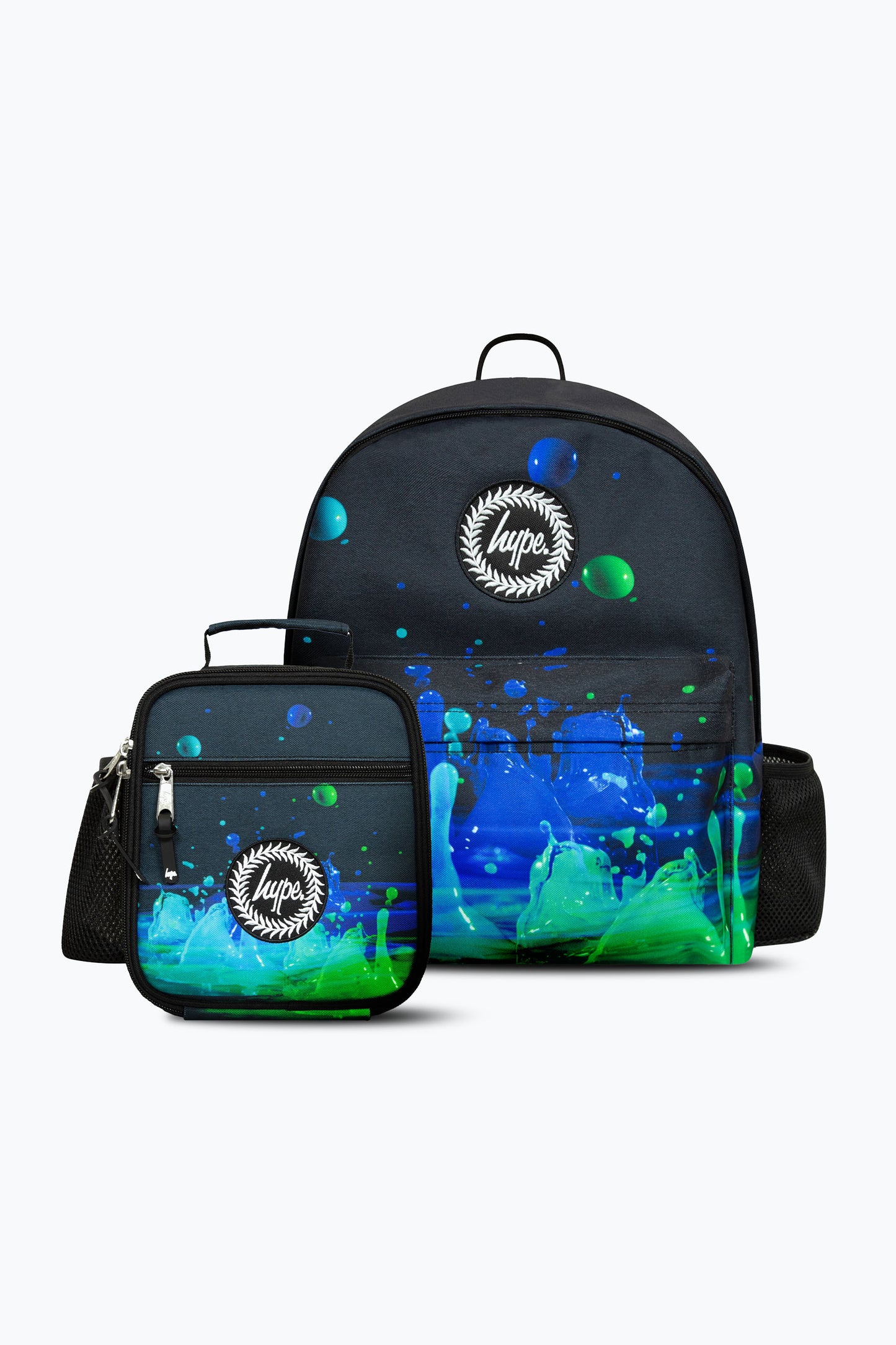 Hype Boys Black 3D Droplets Backpack & Lunch Bag Bundle