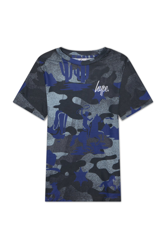 Hype Boys Black Cowboy Camo T-Shirt