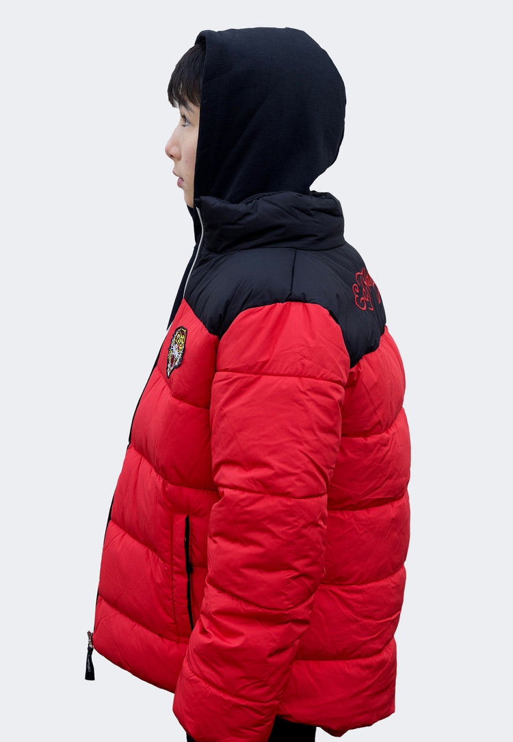 HYPE X ED HARDY KIDS RED TIGER PUFFER JACKET