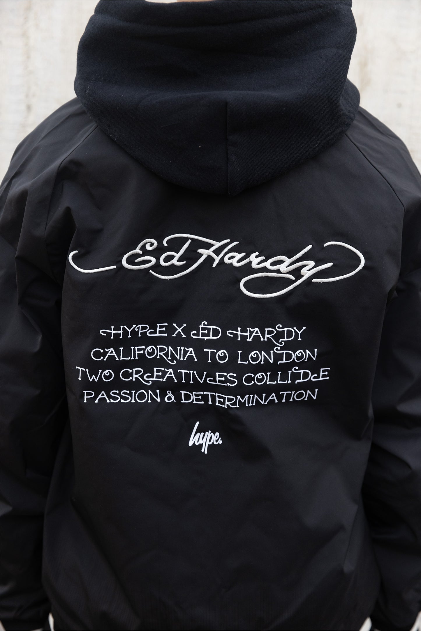 Hype X Ed Hardy Boys Black Reversible Allover Tiger Souvenir Jacket