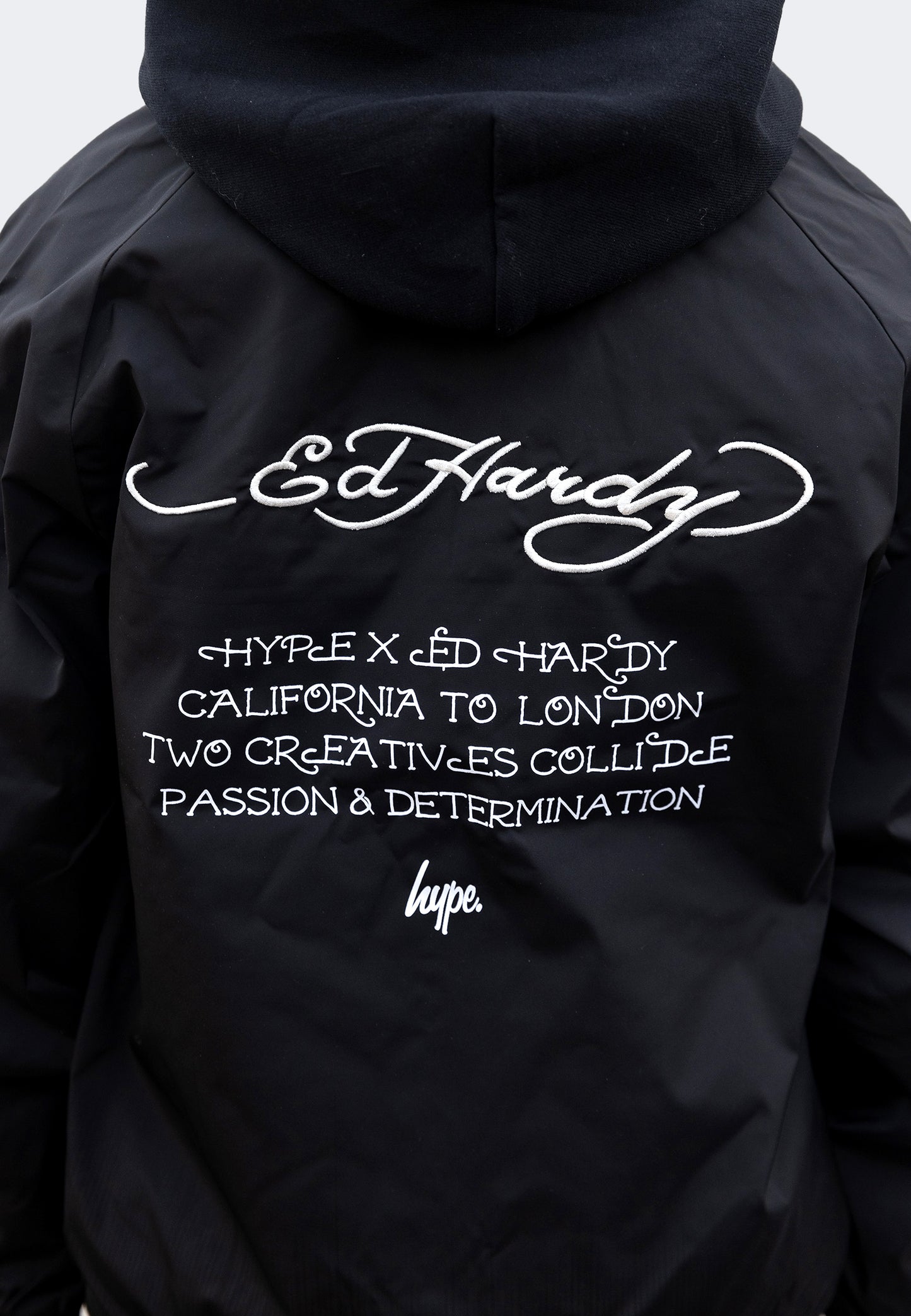 Hype X Ed Hardy Boys Black Reversible Allover Tiger Souvenir Jacket