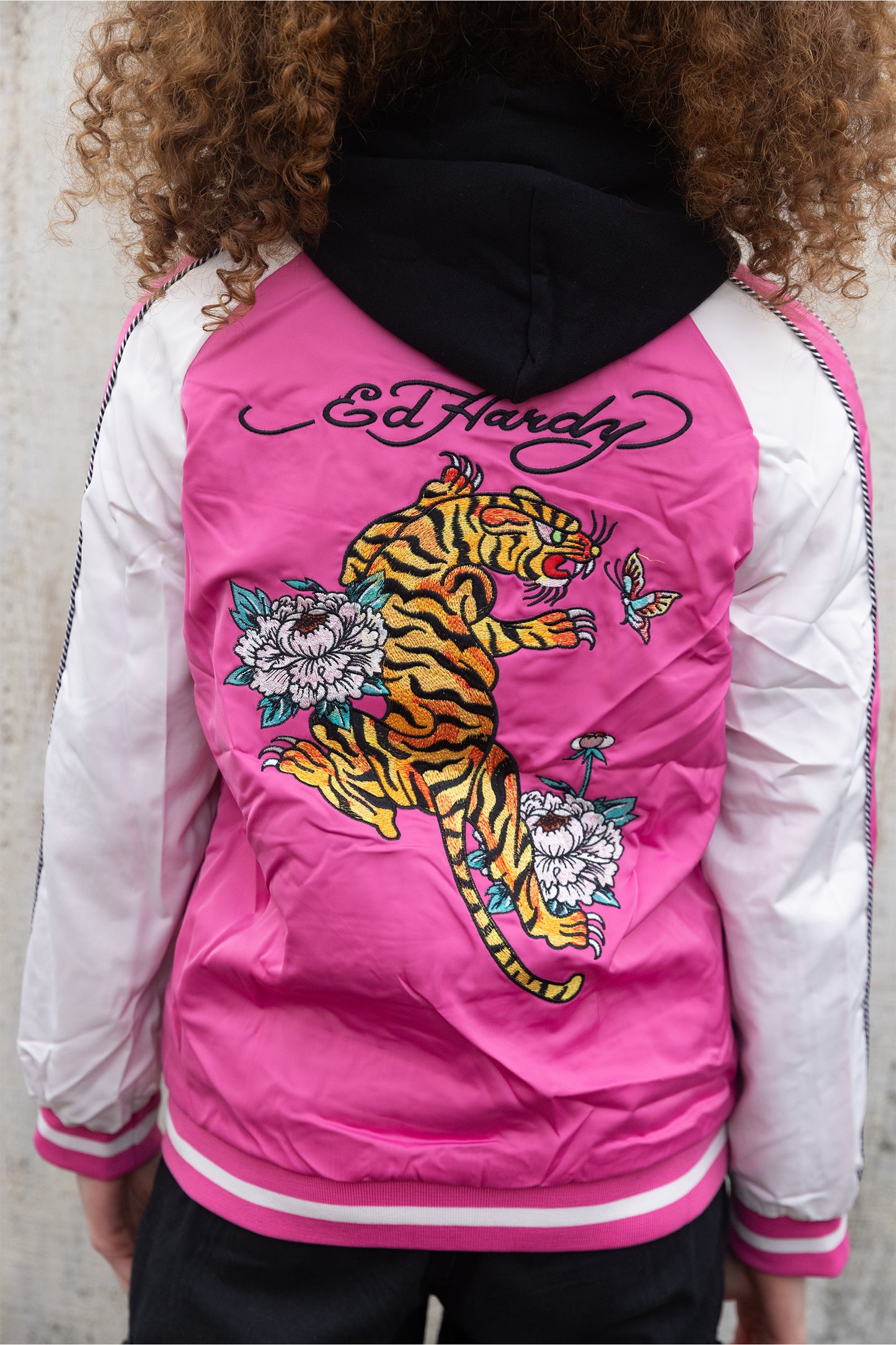 Hype X Ed Hardy Girls Pink Tiger Souvenir Jacket