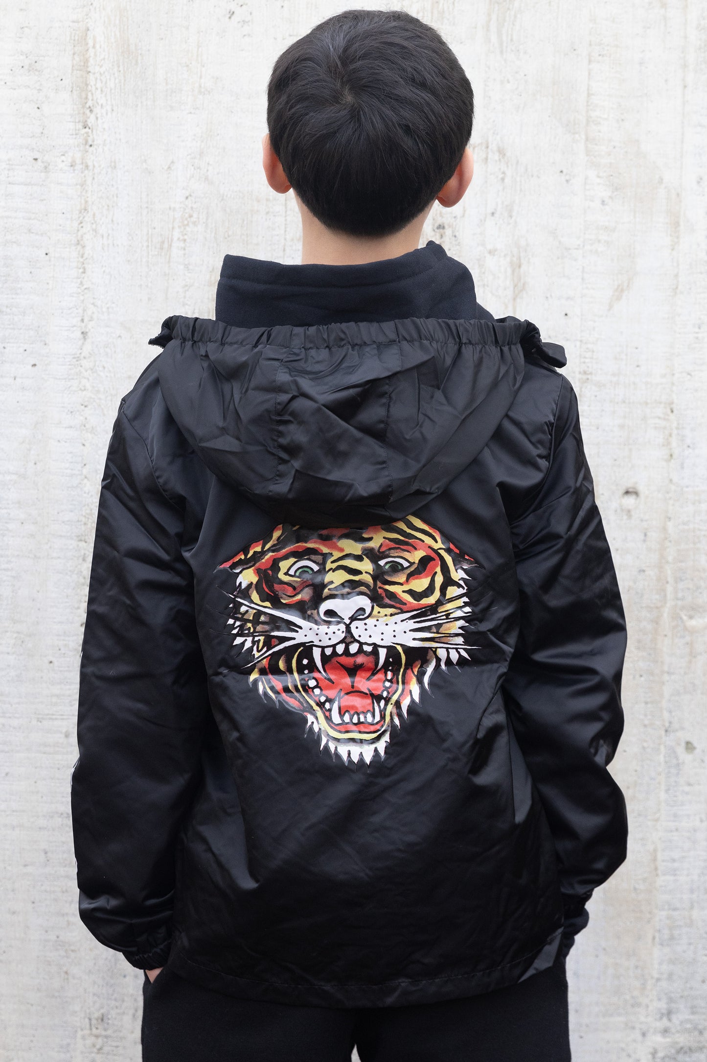 Hype X Ed Hardy Boys Lightweight Hooded Black Jacket