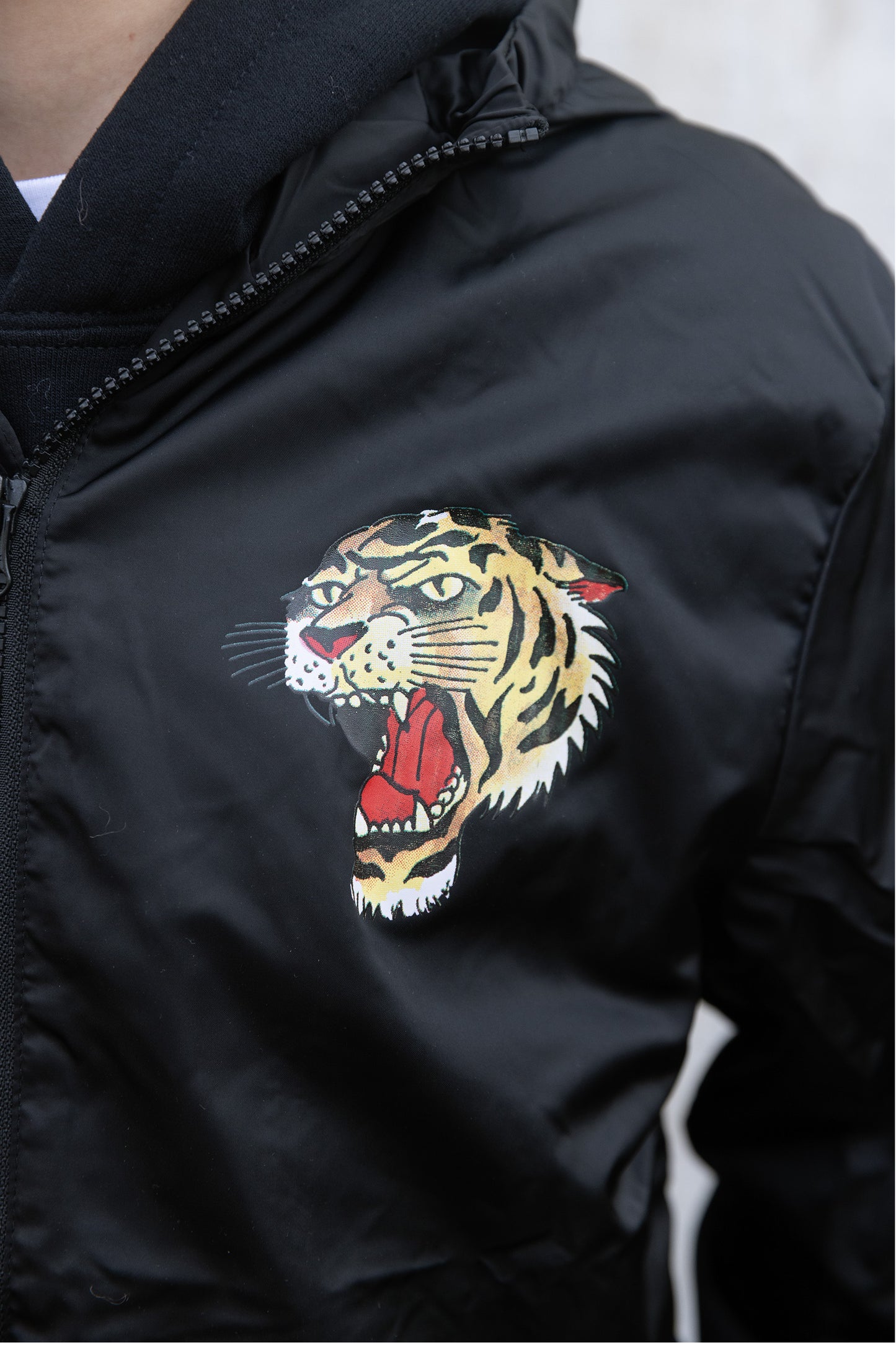 Hype X Ed Hardy Boys Lightweight Hooded Black Jacket