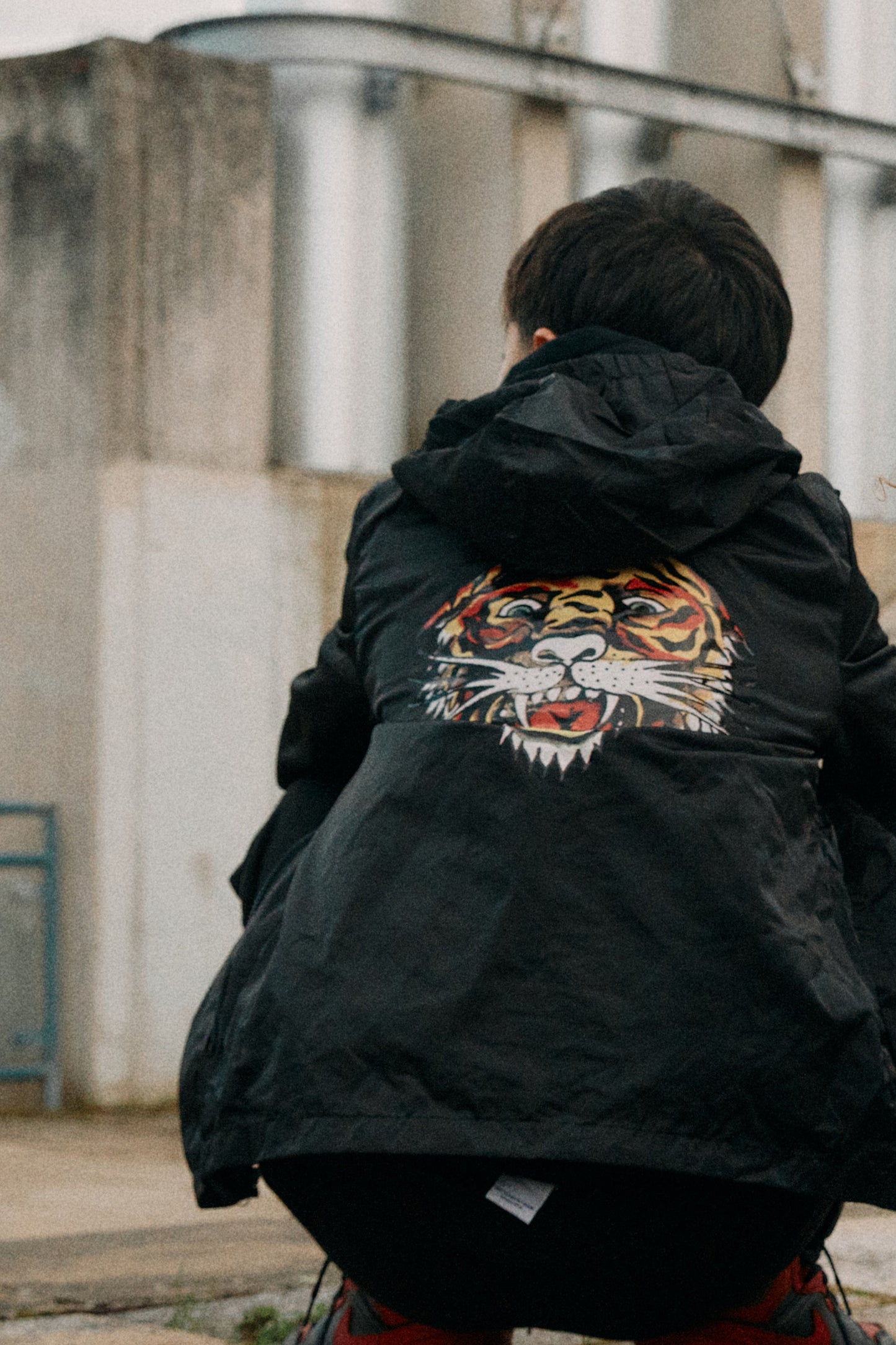 Hype X Ed Hardy Boys Lightweight Hooded Black Jacket