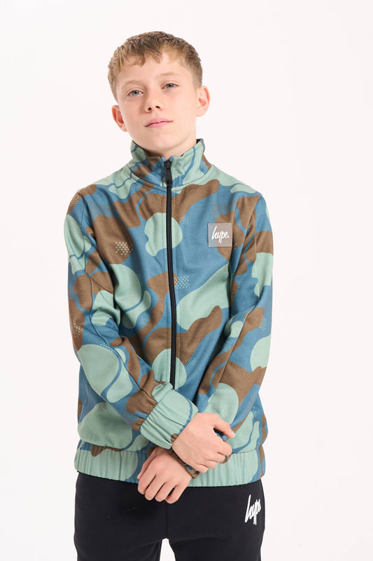 Hype Boys Contour Camo Zip Fleece