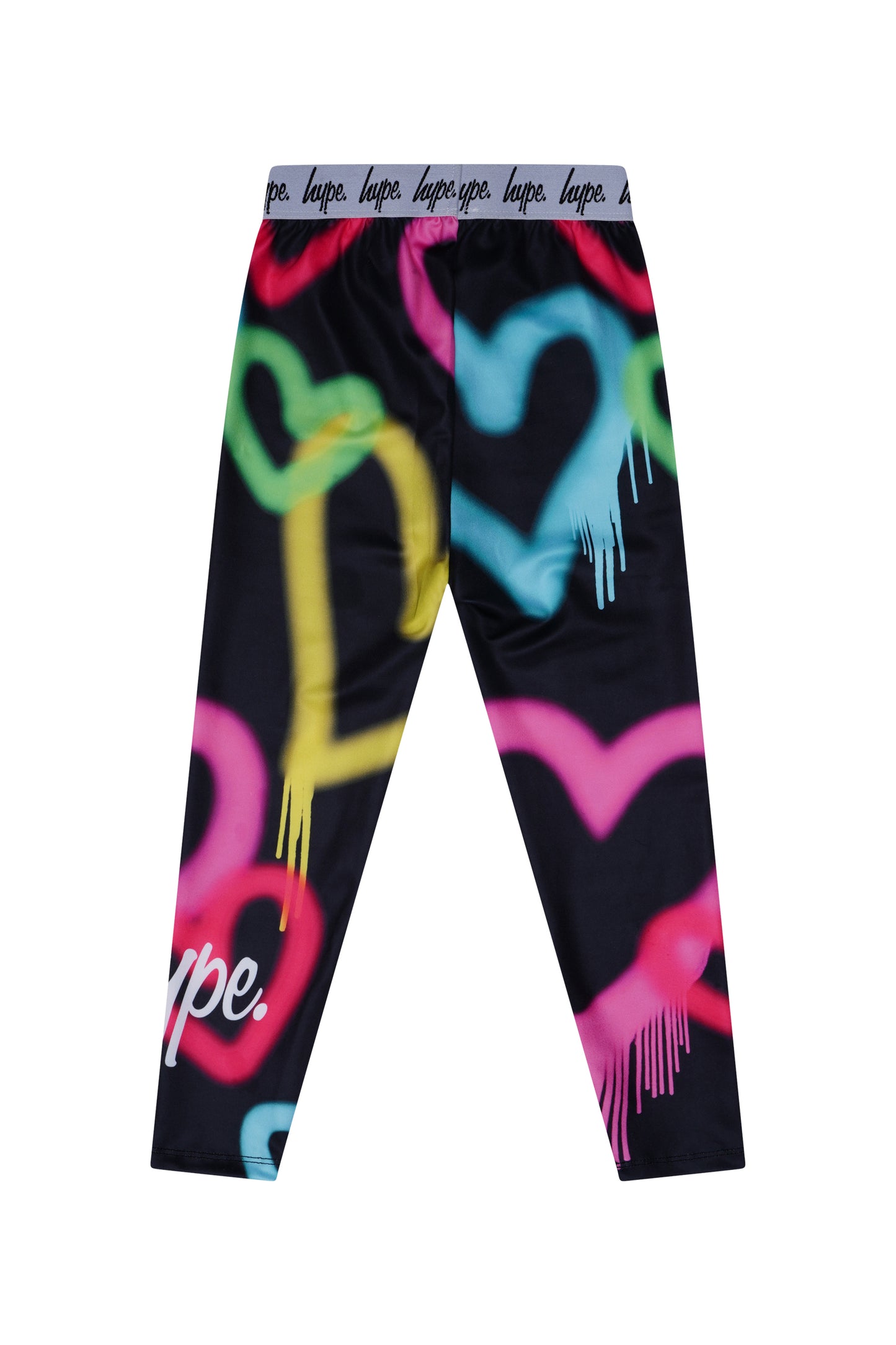 Hype Girls Black Graffiti Hearts Legging