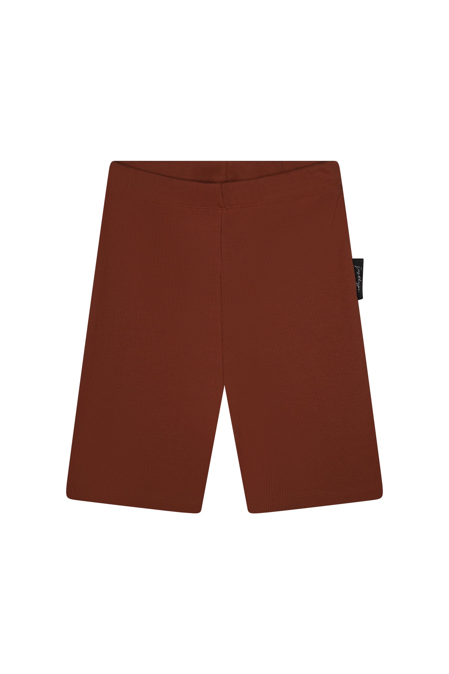 Justhype Womens Terracotta Ribbed  Cycle Shorts