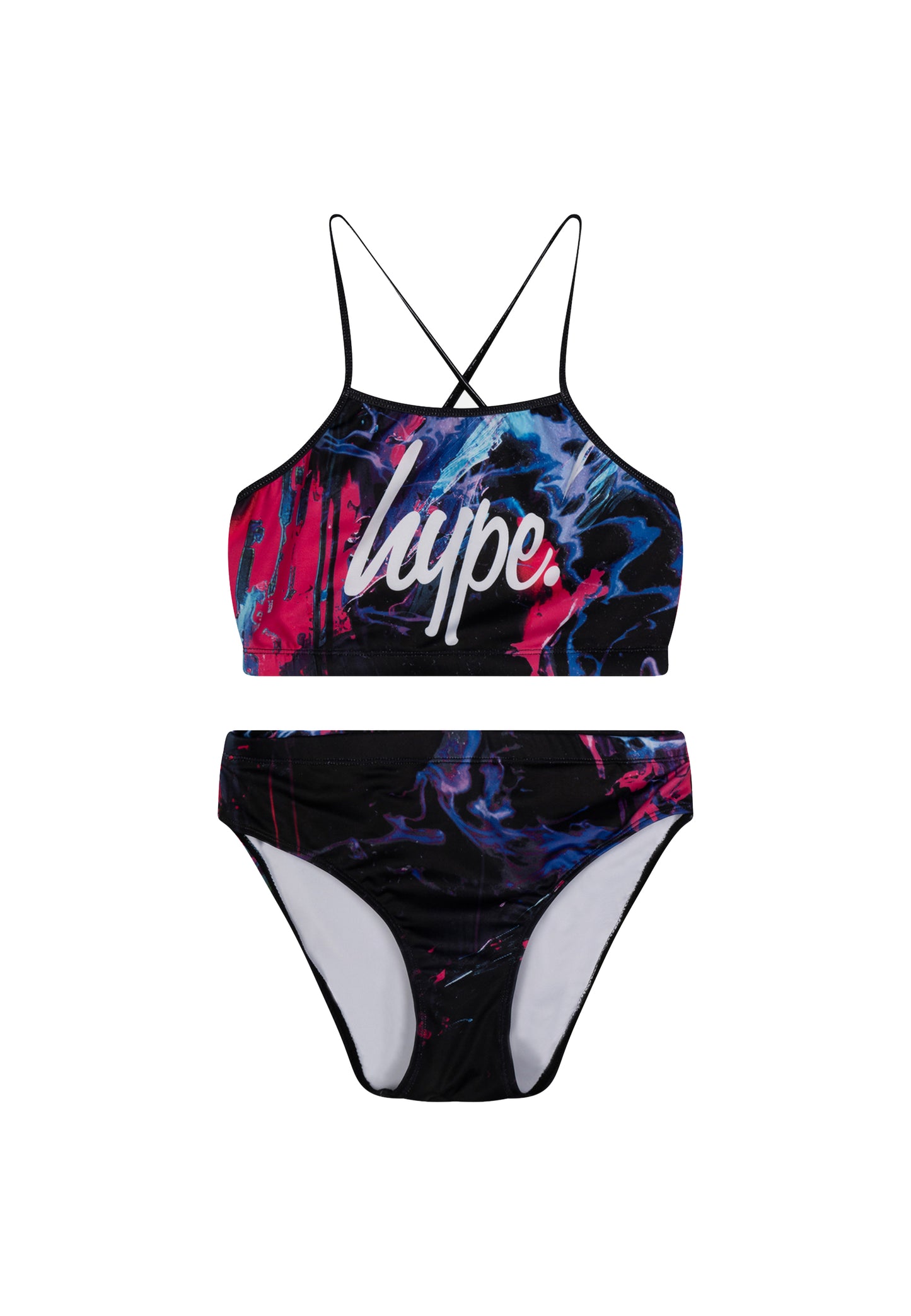 Hype Girls Multi Dark Smudge Swimsuit