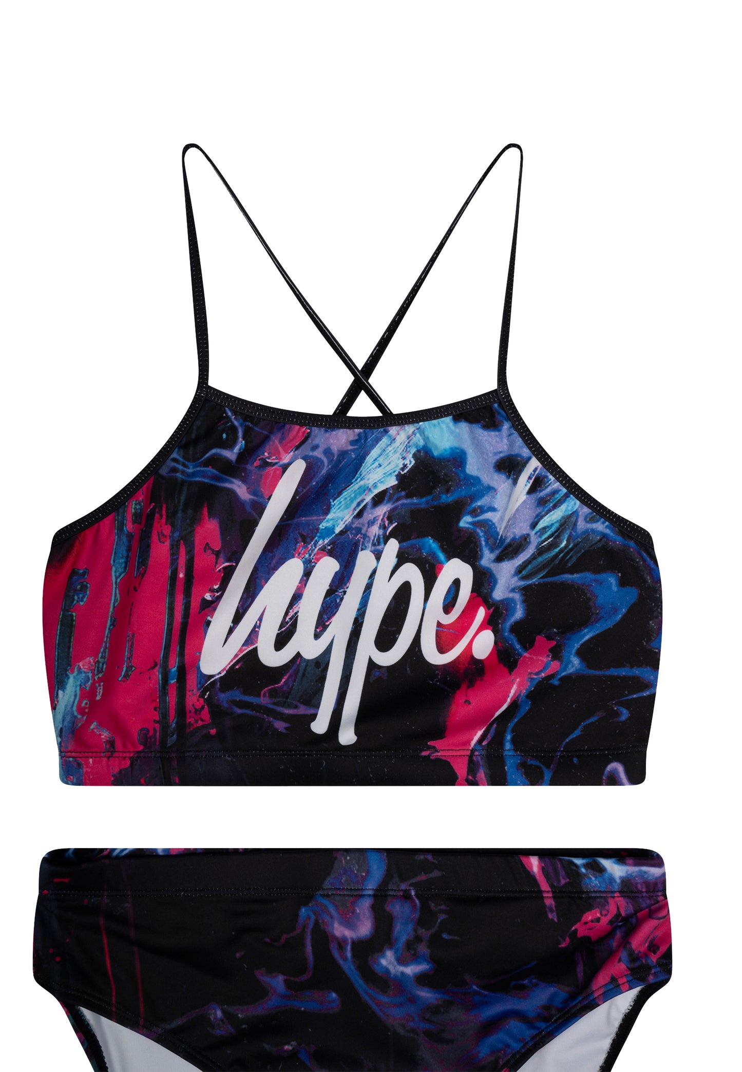 Hype Girls Multi Dark Smudge Swimsuit