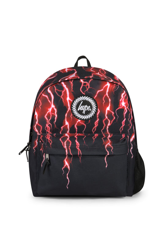 Hype Boys Black/Red Lightning Iconic Backpack