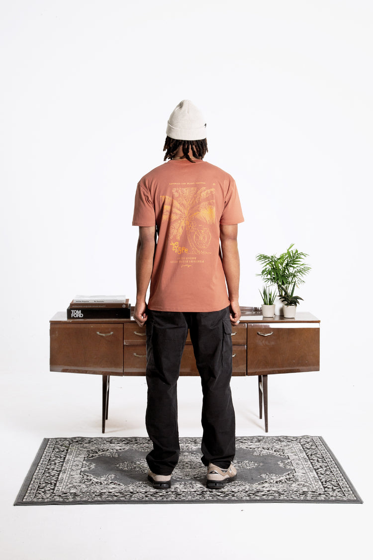 HYPE ADULTS BROWN PALM T-SHIRT