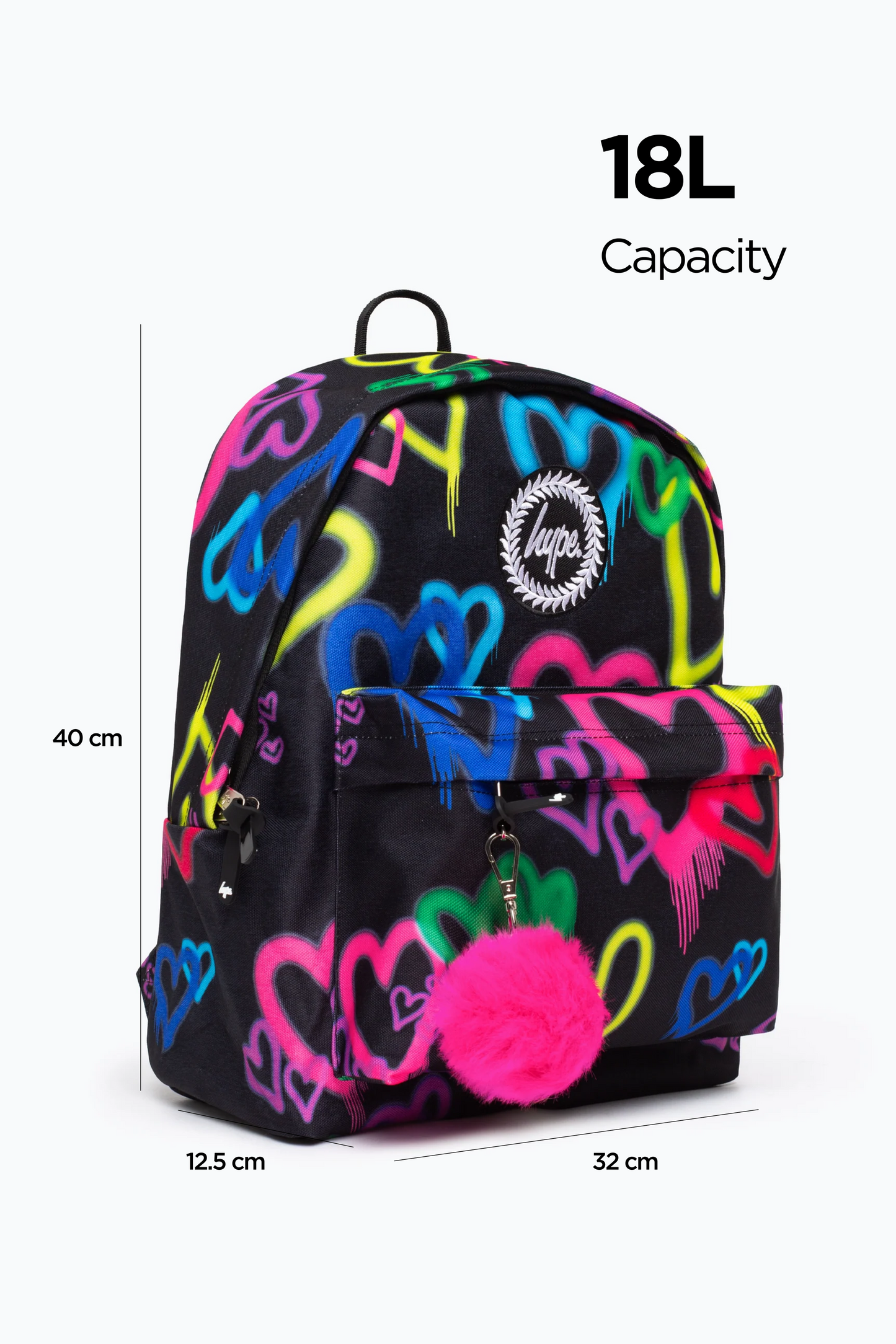 Hype Girls Black Graffiti Heart Backpack & Lunch Bag Bundle