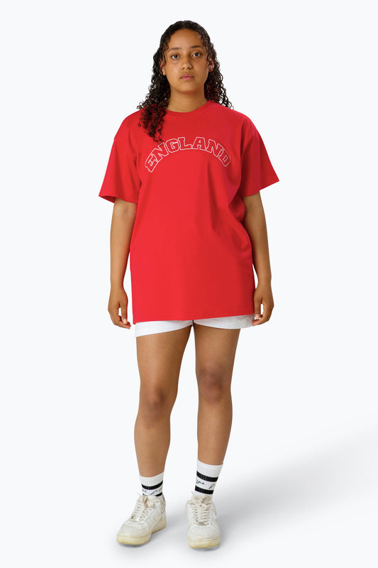 HYPE ADULTS UNISEX RED ENGLAND LOGO T-SHIRT