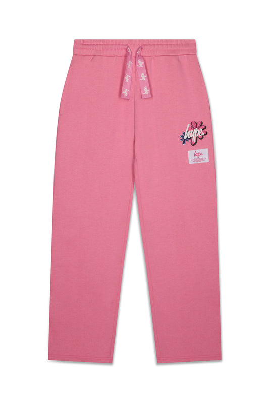 Hype Girls Pink Flower Type Joggers