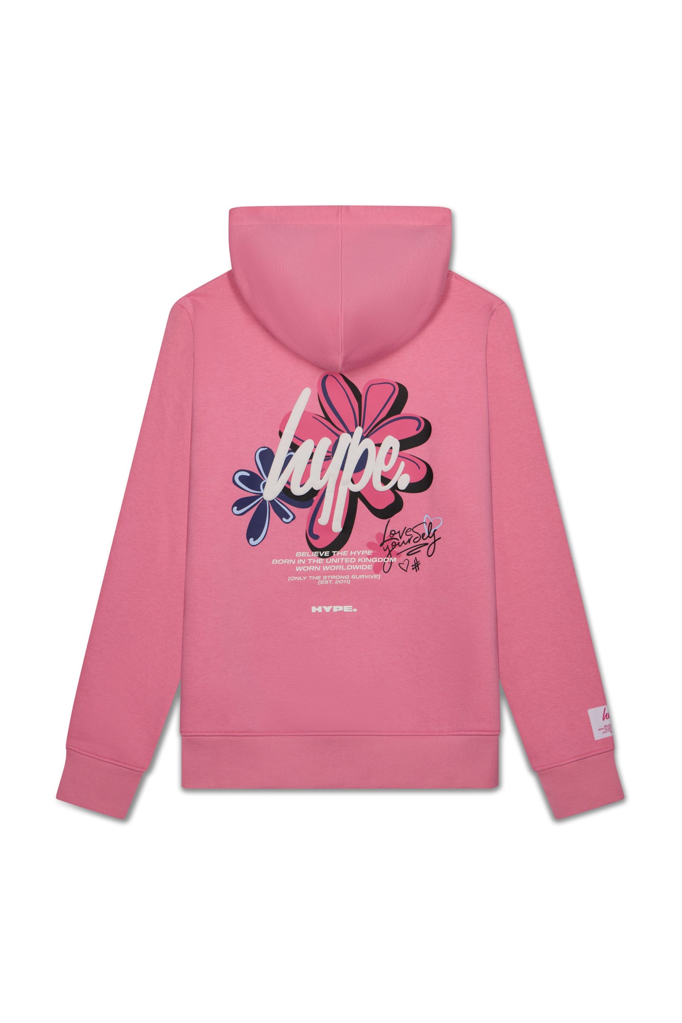 Hype Girls Pink Flower Type Hoodie