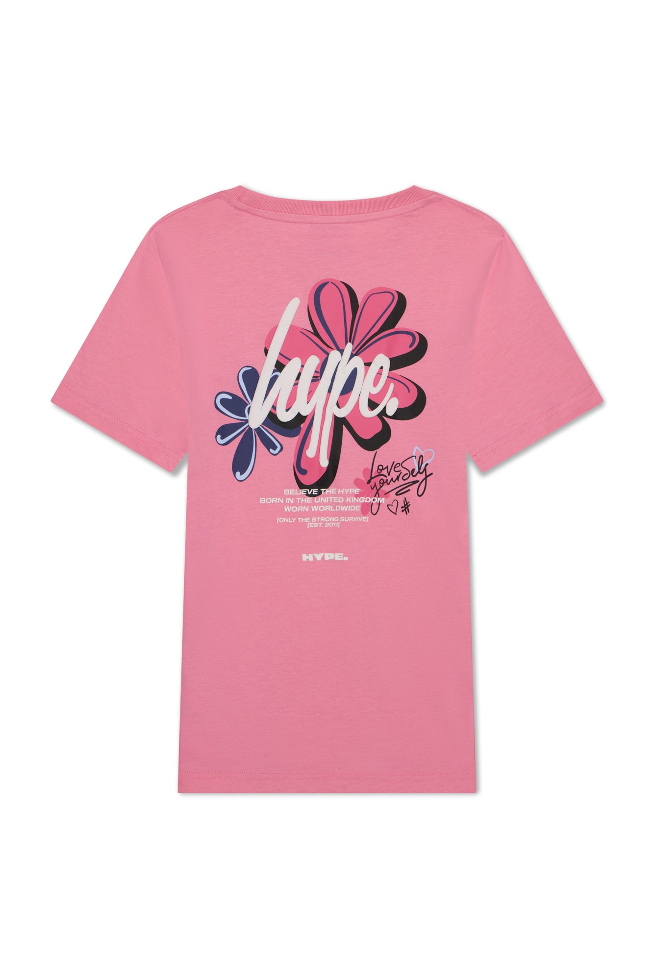Hype Girls Pink Flower Type T-Shirt
