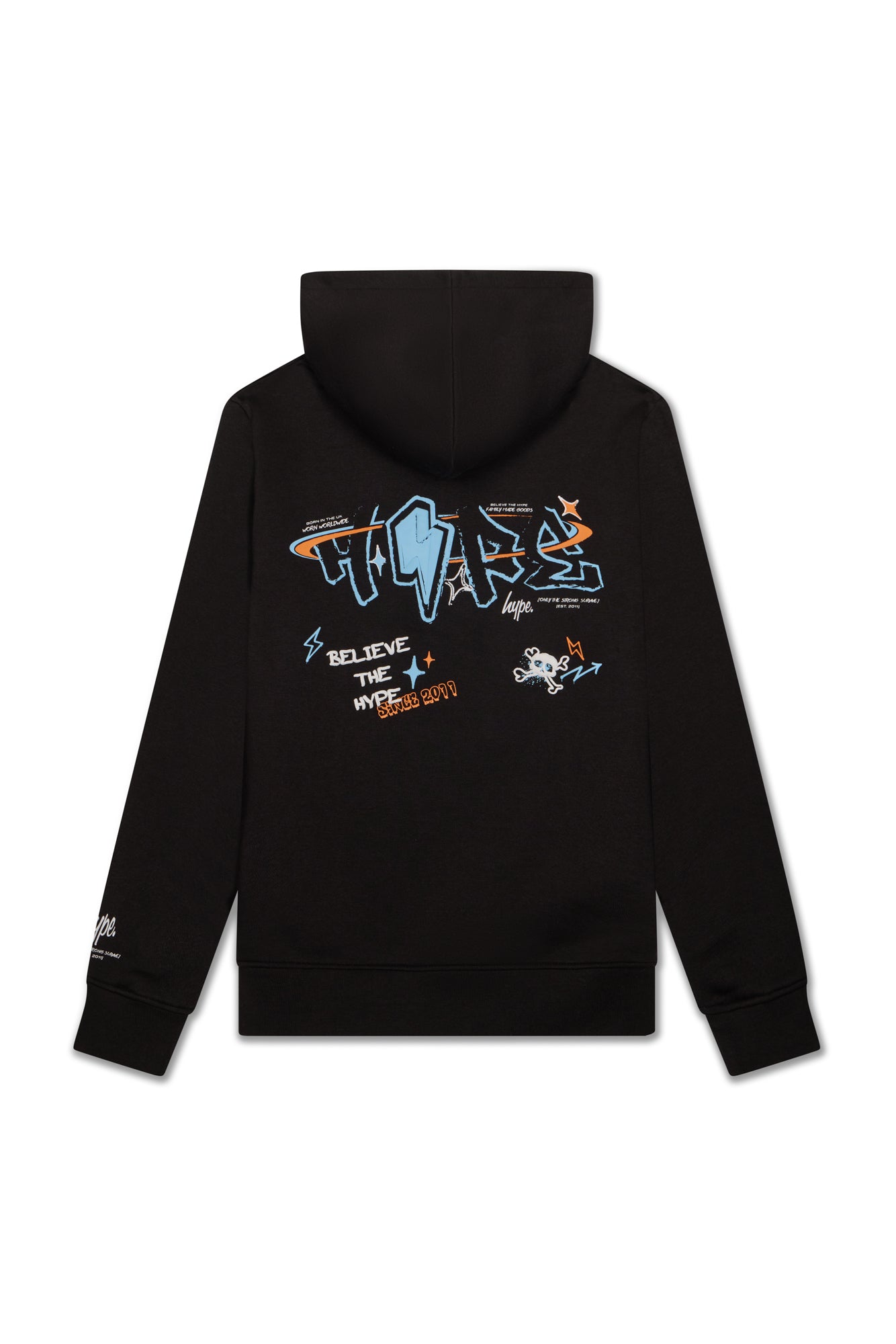 Hype Boys Black Graffiti Bolt Hoodie