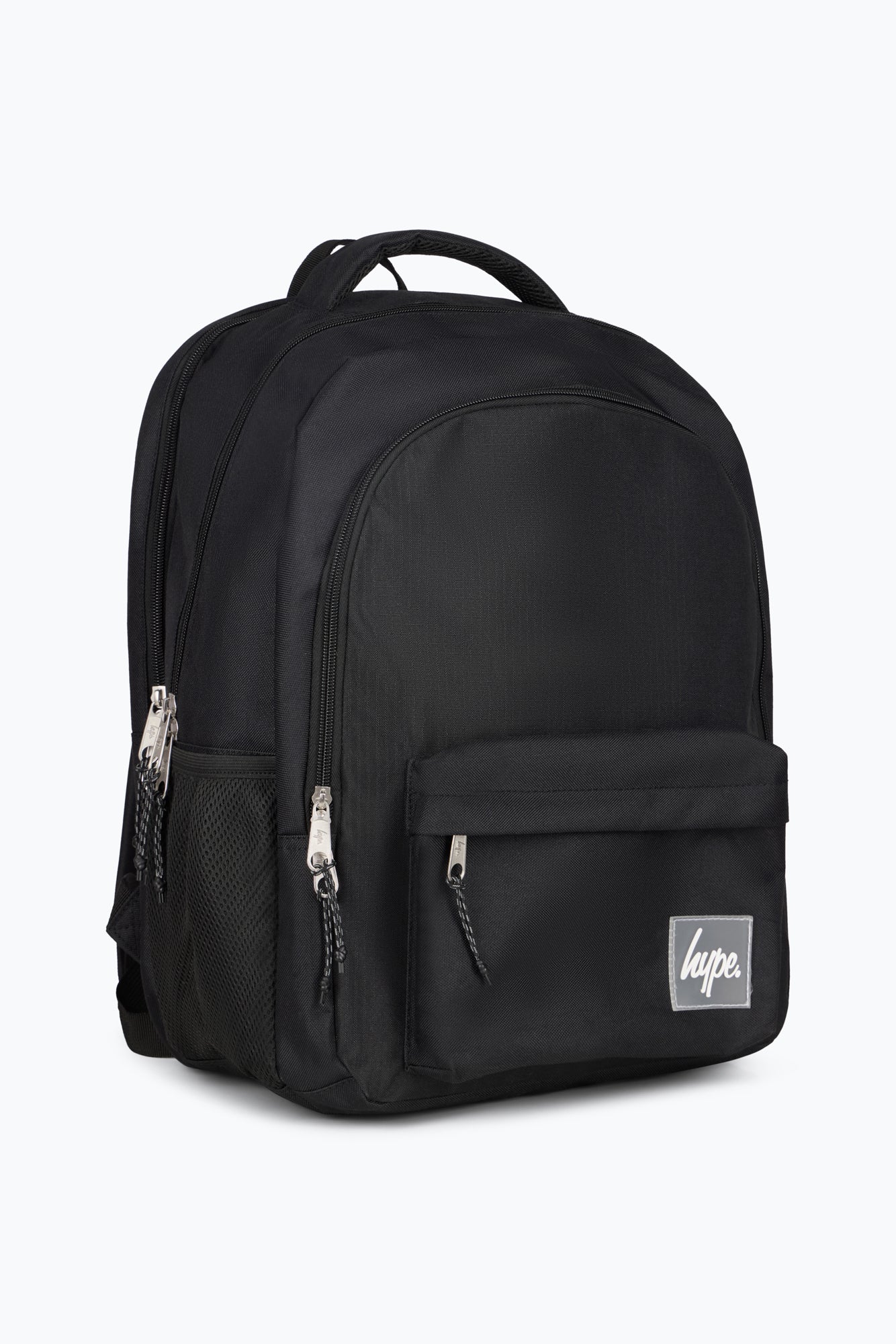 Hype Kids Black Square Rubber Multi Pocket Backpack