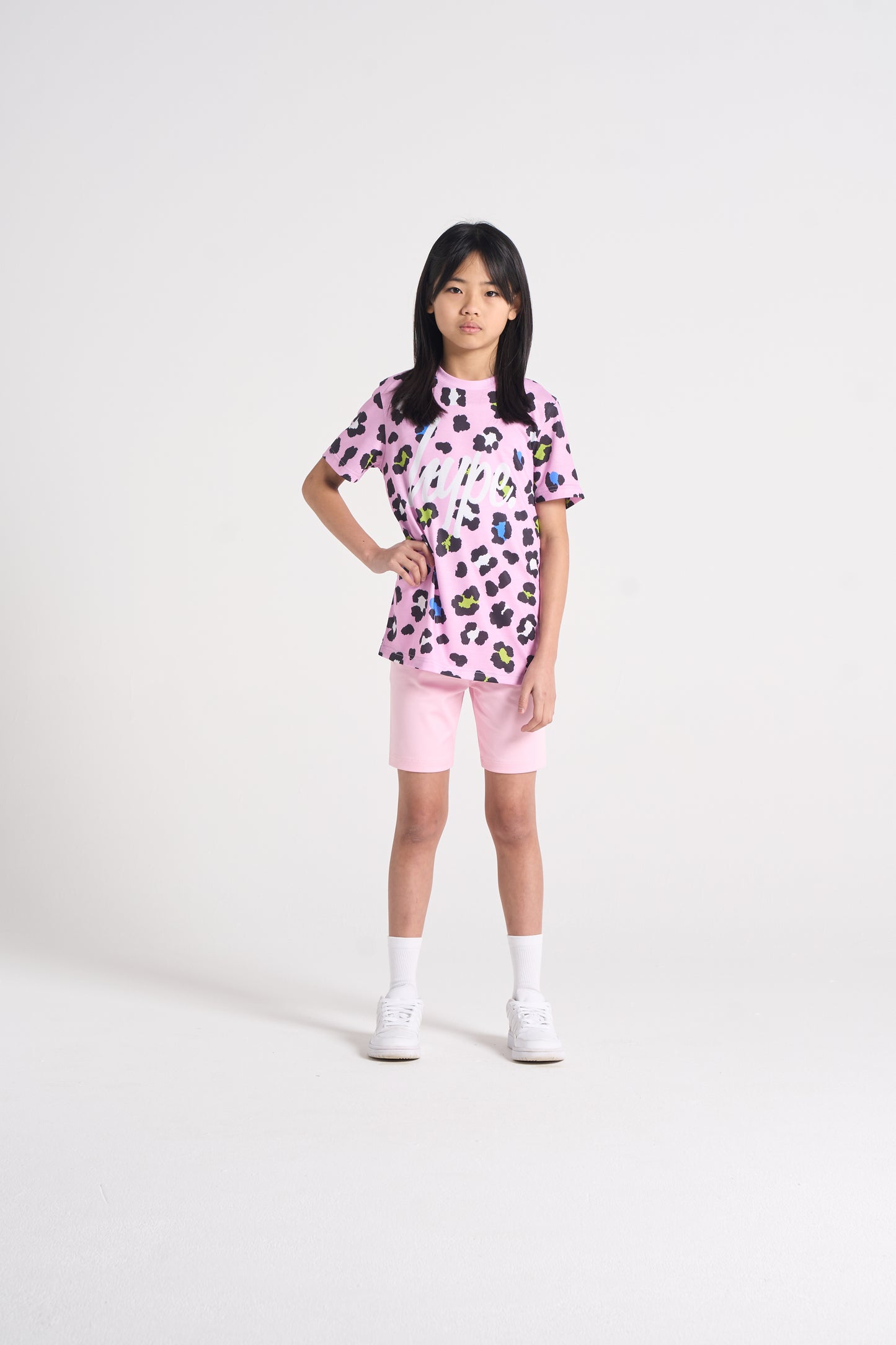 Hype Girls Lilac Leopard T-Shirt & Shorts Set