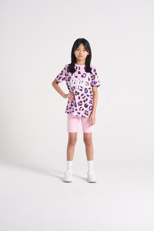 Hype Girls Lilac Leopard T-Shirt & Shorts Set