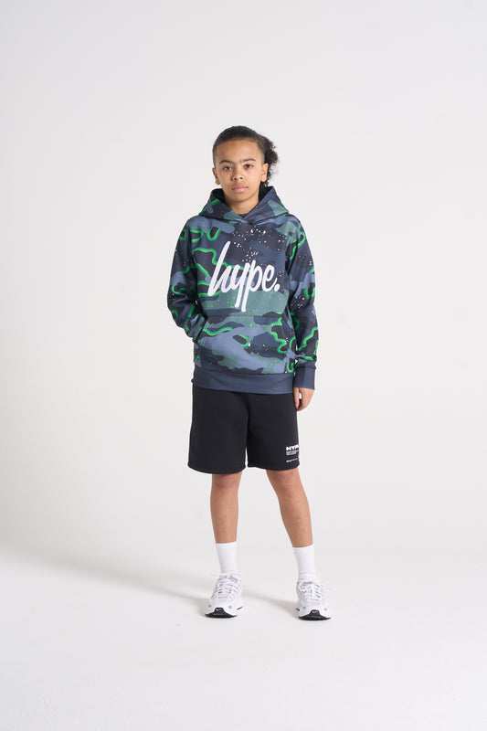 Hype Boys Green Neon Camouflage Hoodie