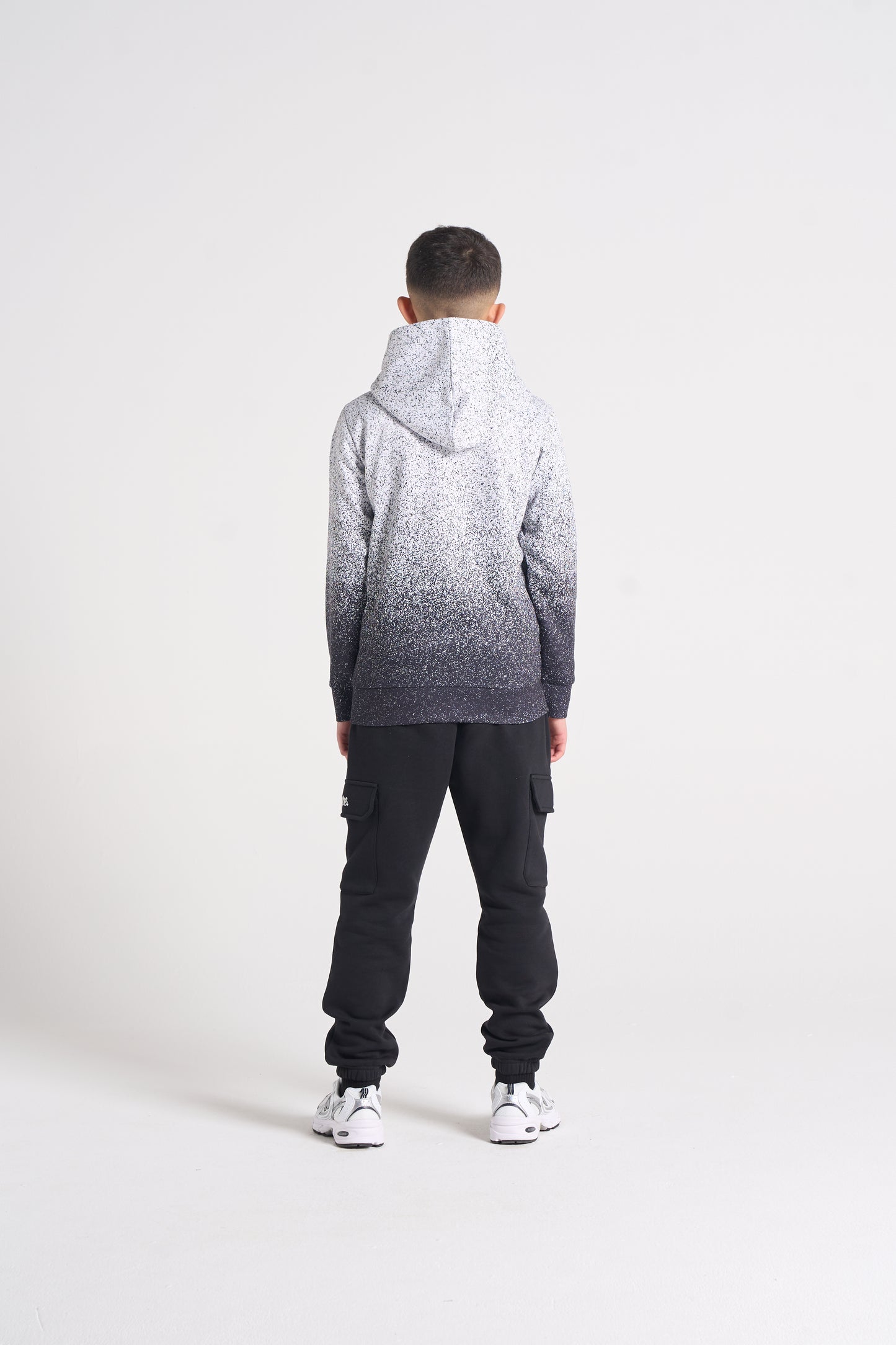 Hype Boys Black/White Speckle Fade Hoodie