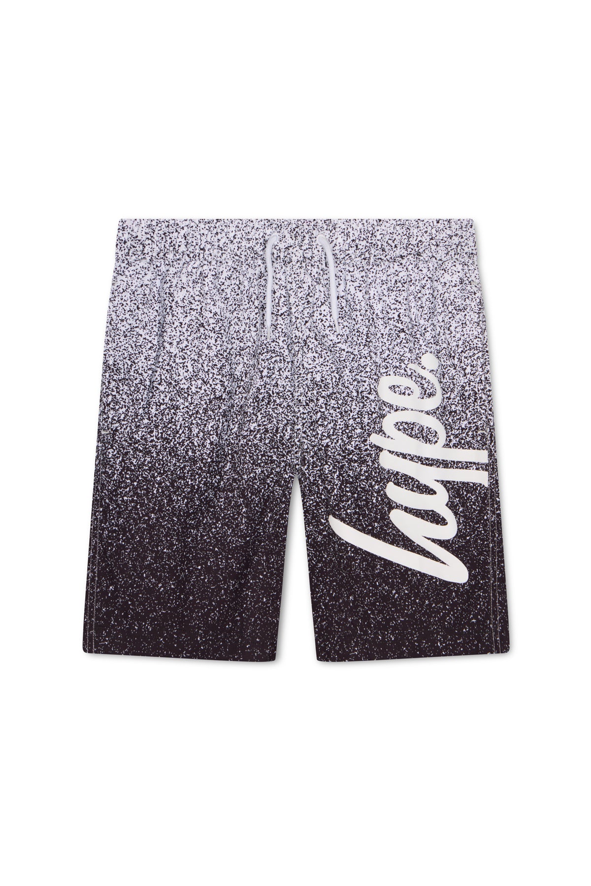 Black White Speckle Fade Swim Shorts