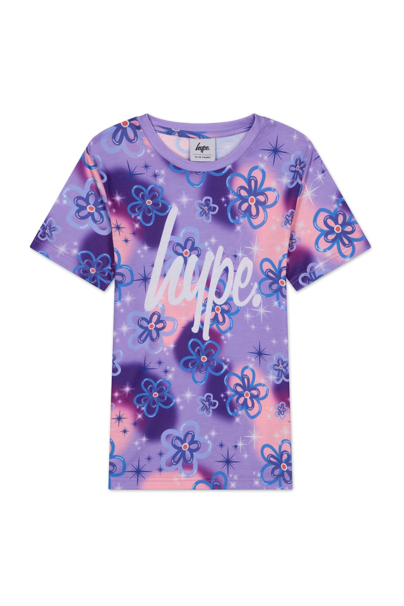 Hype Girls Purple Sparkle Flower T-Shirt & Shorts Set