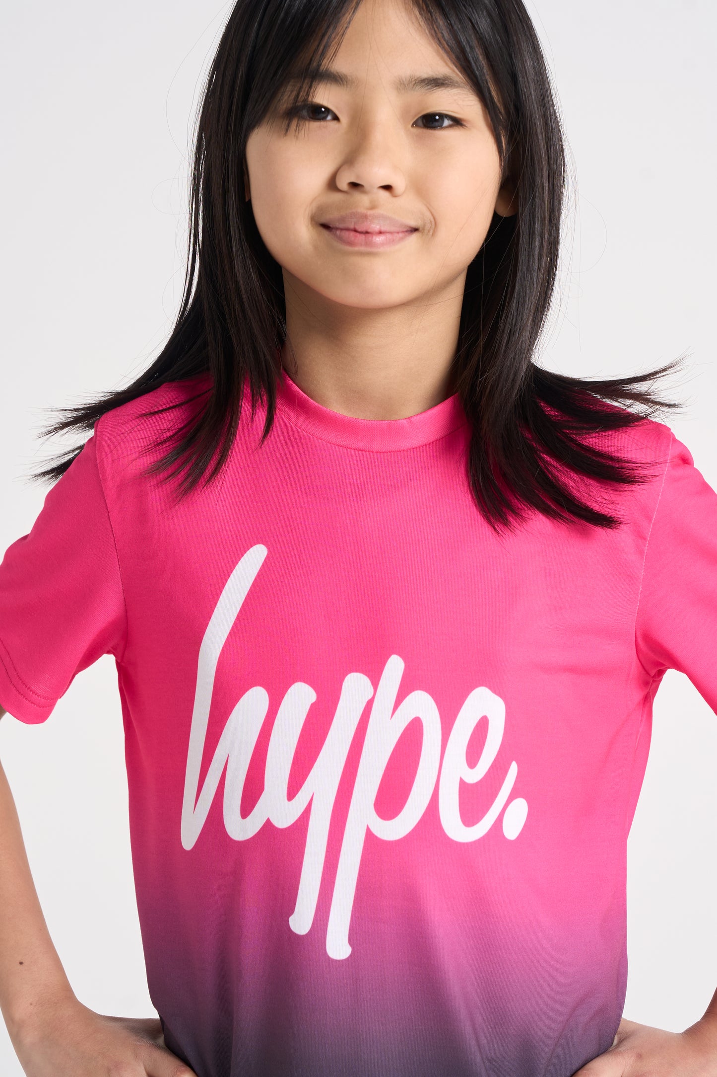 Hype Girls Pink/Black Fade T-Shirt & Shorts Set
