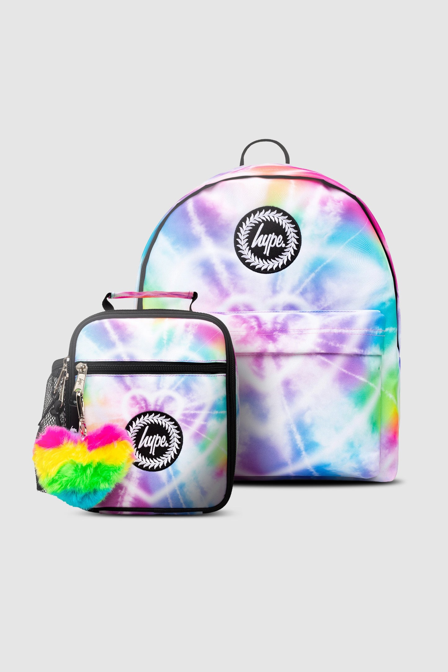 Hype Girls Rainbow Heart Tie-Dye Backpack & Lunch Bag Bundle