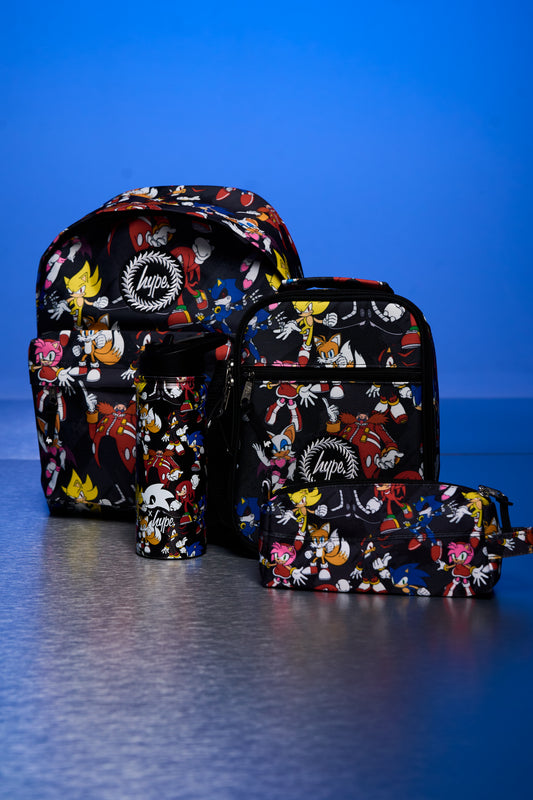 Hype x Sonic The Hedgehog™ Multi Sonic Group Backpack, Lunch Bag, Bottle & Pencil Case Bundle