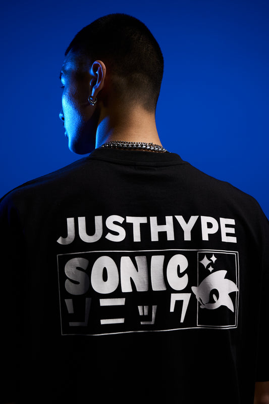 Hype x Sonic The Hedgehog™ Mens Black Retro Sonic T-Shirt