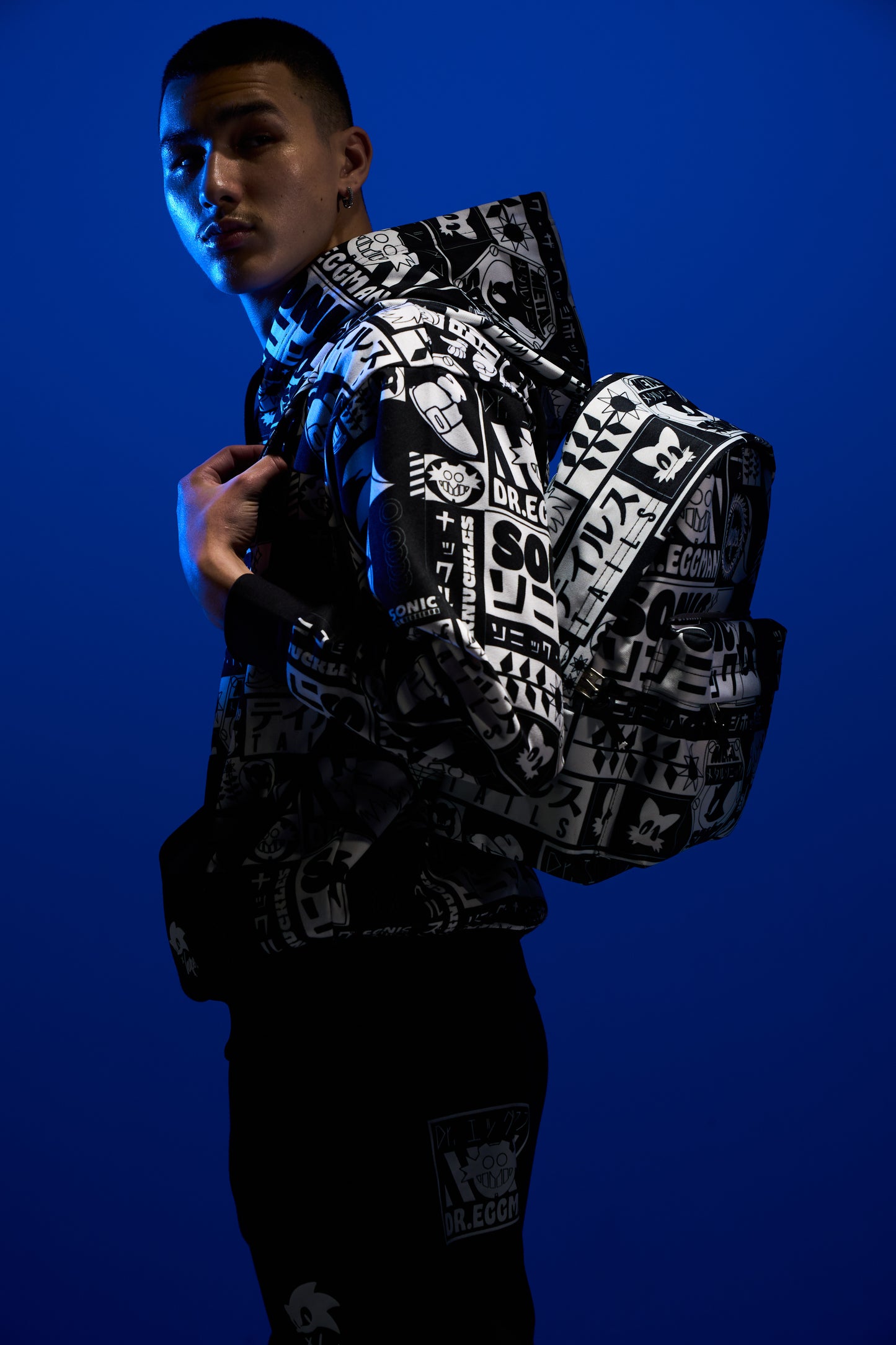 Hype x Sonic The Hedgehog™ Mens Multi Retro Sonic Hoodie