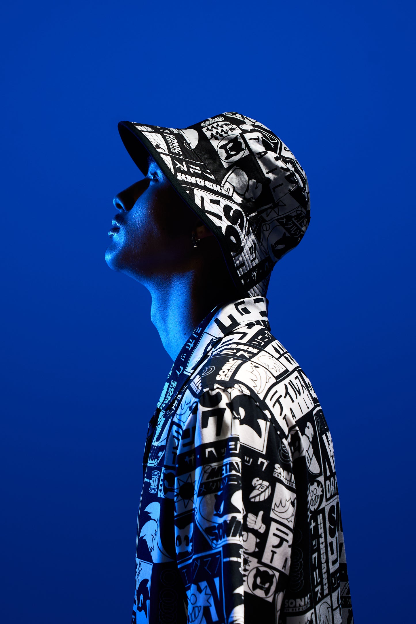 Hype x Sonic The Hedgehog™ Mens Black Retro Resort Shirt