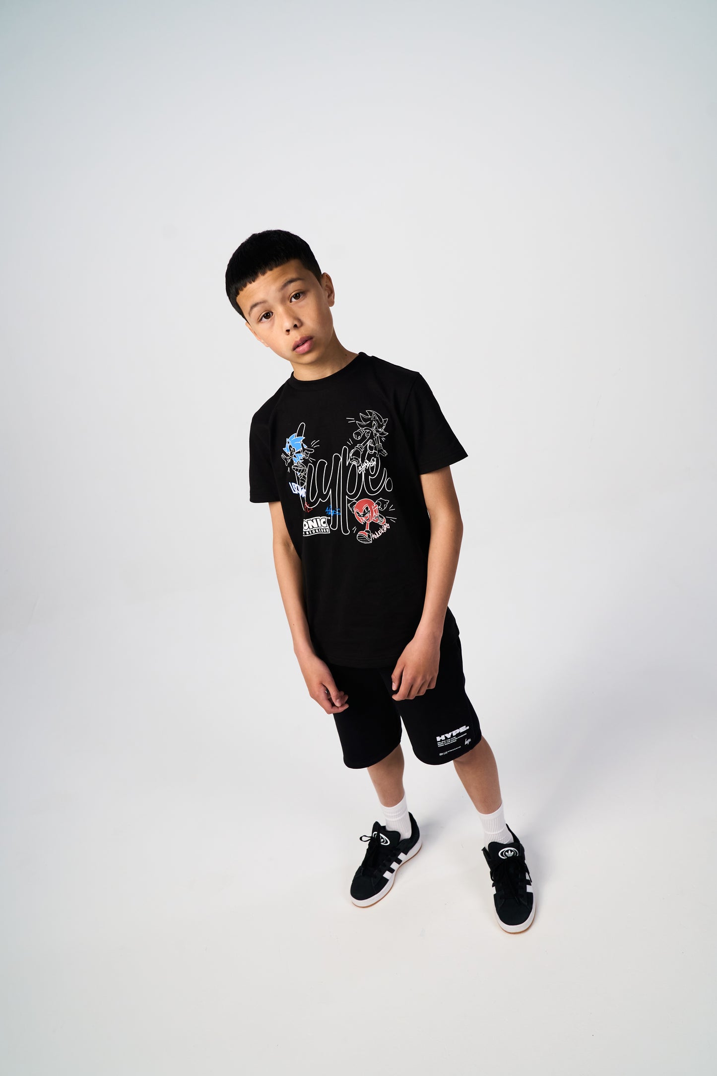 Hype x Sonic The Hedgehog™ Boys Black Sonic Stamp T-Shirt