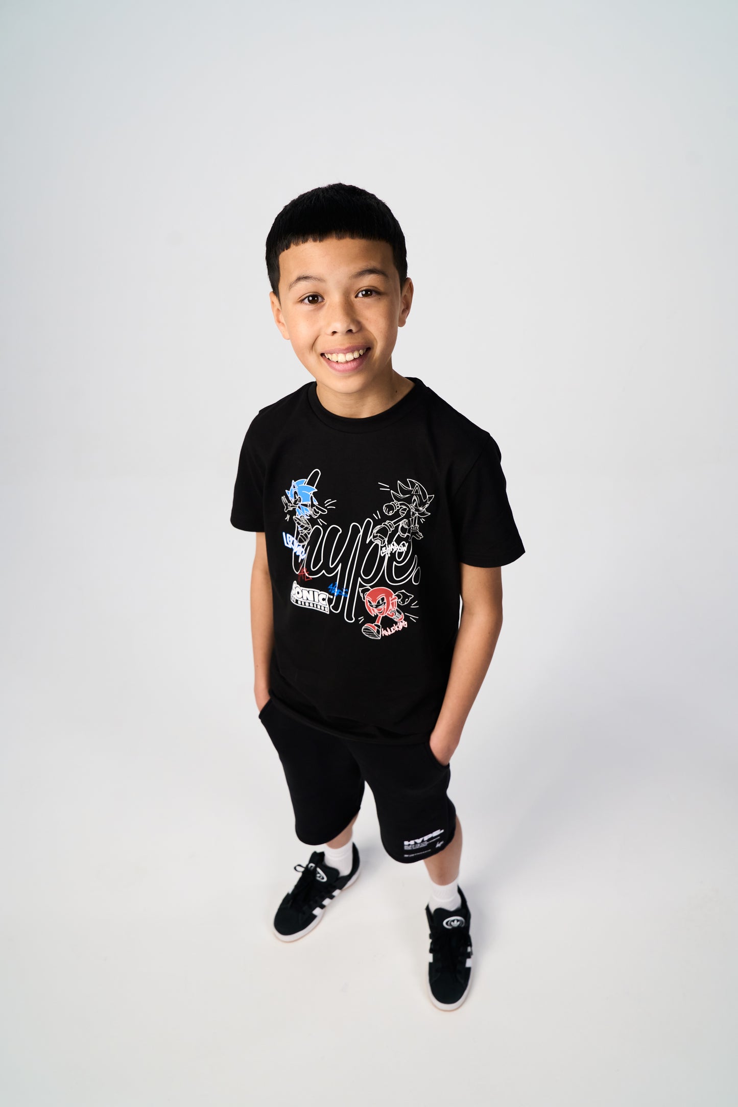 Hype x Sonic The Hedgehog™ Boys Black Sonic Stamp T-Shirt